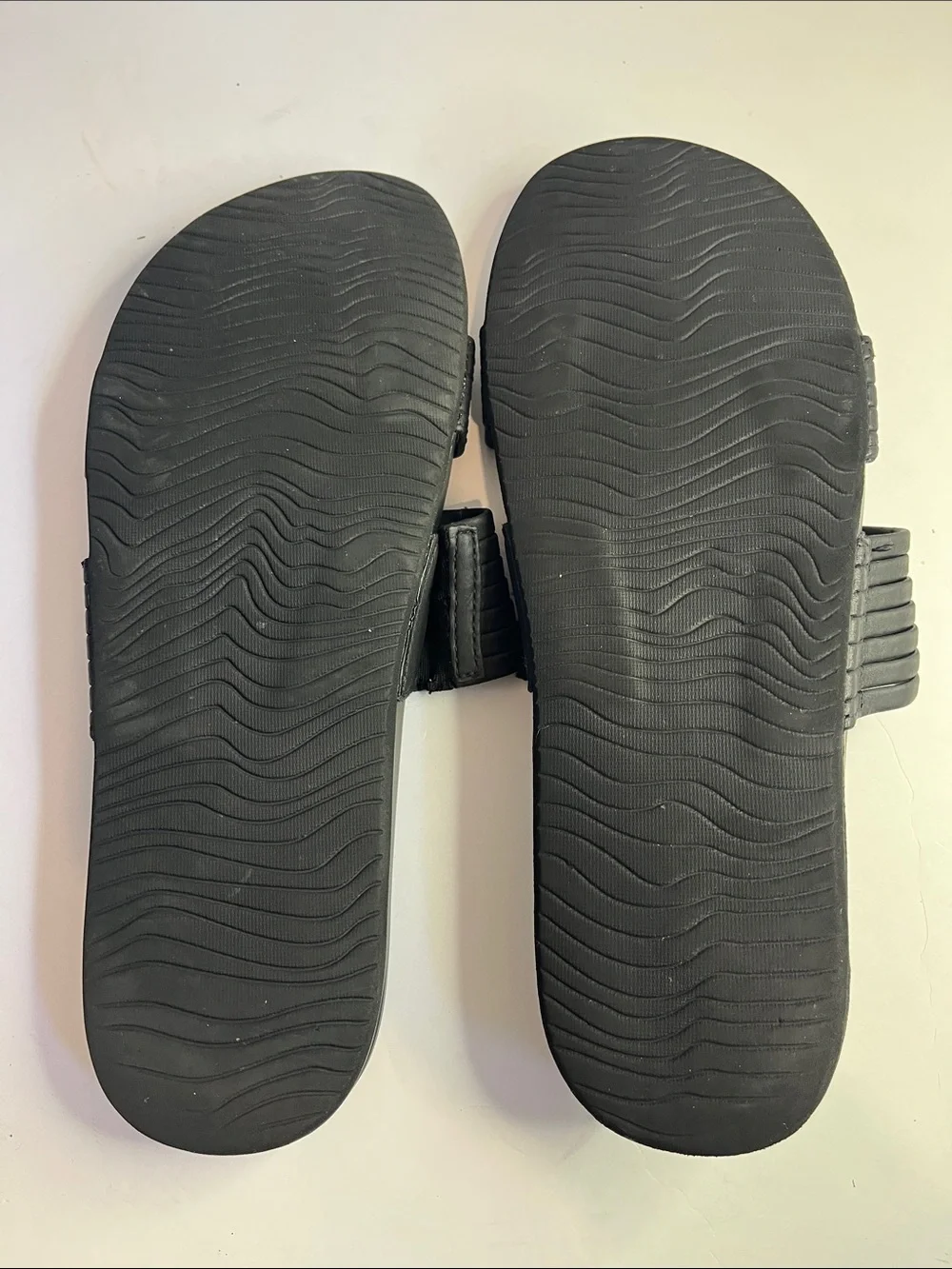 Reef Men's Black Double-Strap Ribbed Slides